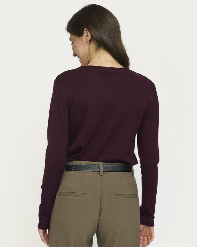 Soft Rebels SRMarla o-neck Pullover - Vinyard Wine