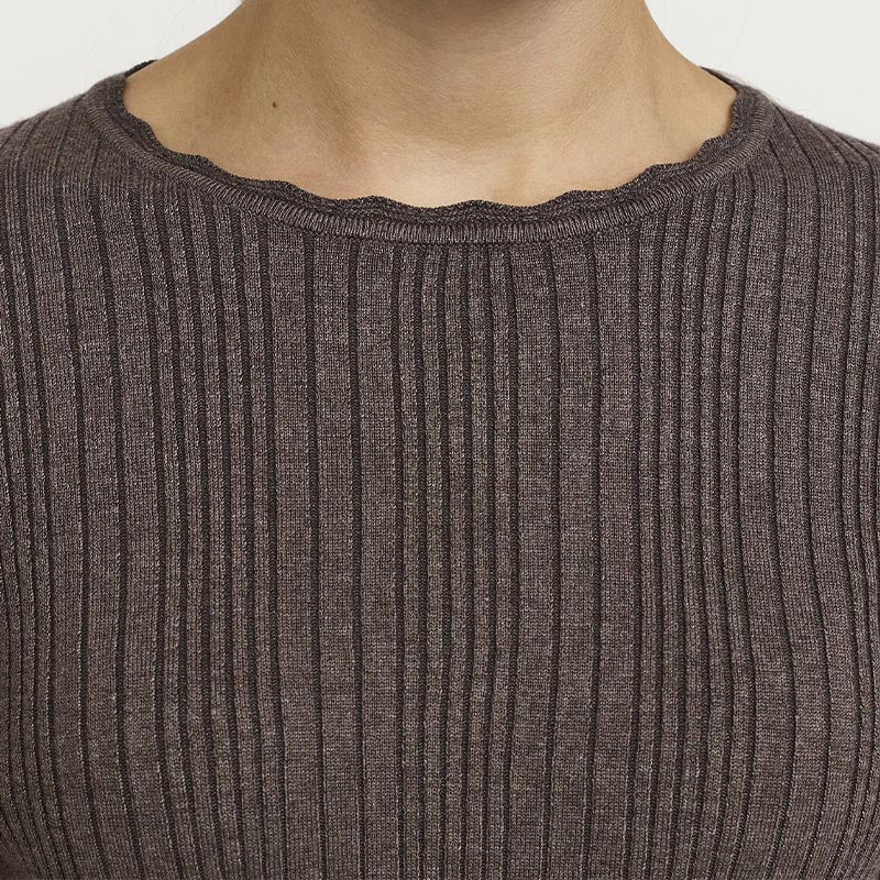 Soft Rebels SRMarla Lace Strik - Coffee Quartz Melang