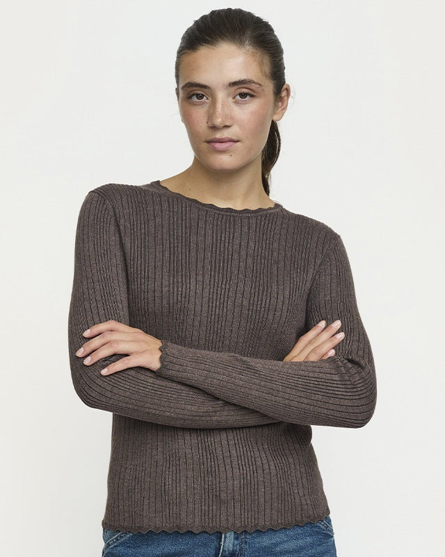 Soft Rebels SRMarla Lace Strik - Coffee Quartz Melang