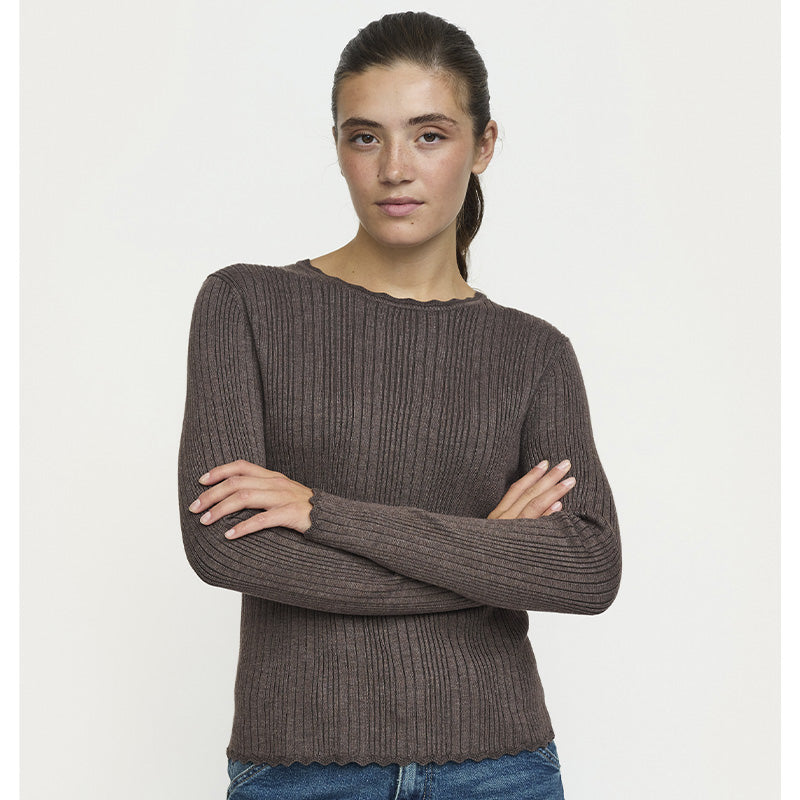 Soft Rebels SRMarla Lace Strik - Coffee Quartz Melang