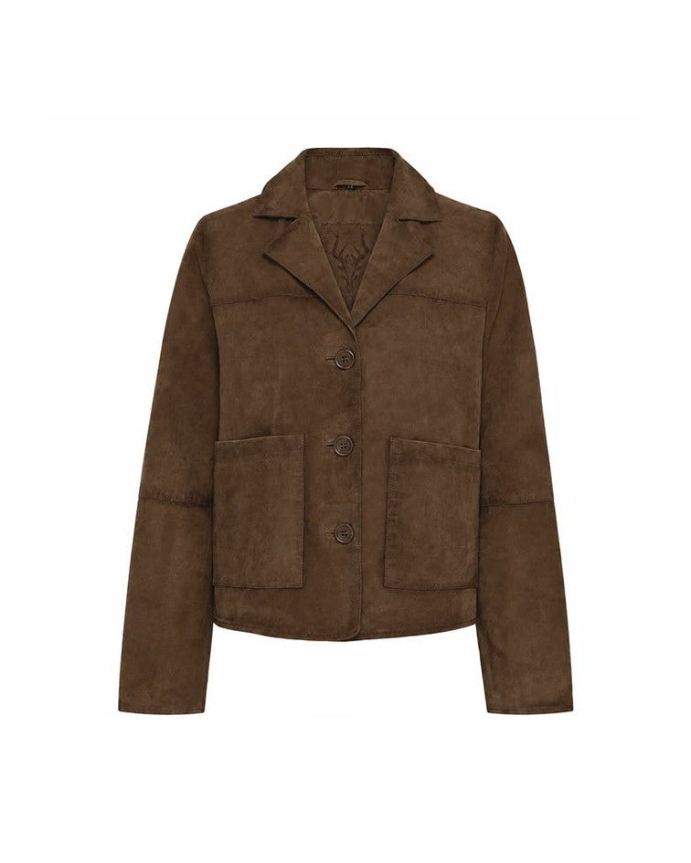 Notyz Suede Blazer Jakke 11449-no 2 - Hazelnut