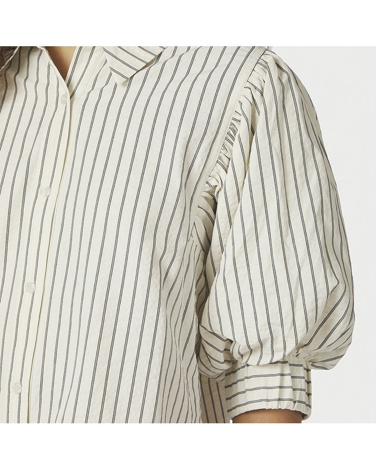 Neo Noir Etta Slim Stripe Skjorte - Off White