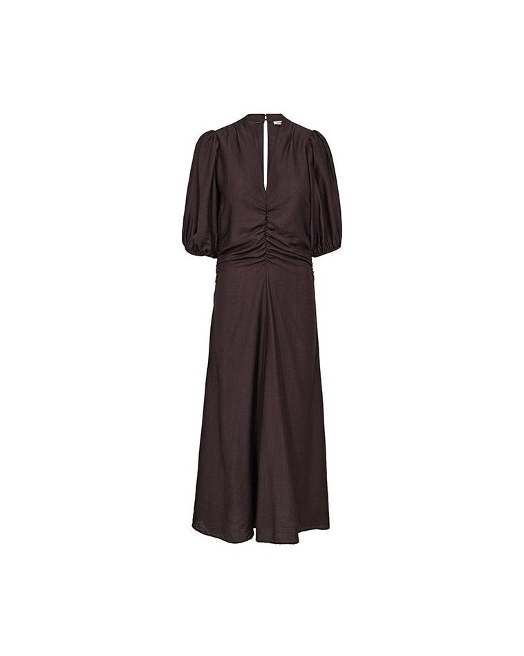 Co'couture HeraCC Puff Kjole - Dark Brown