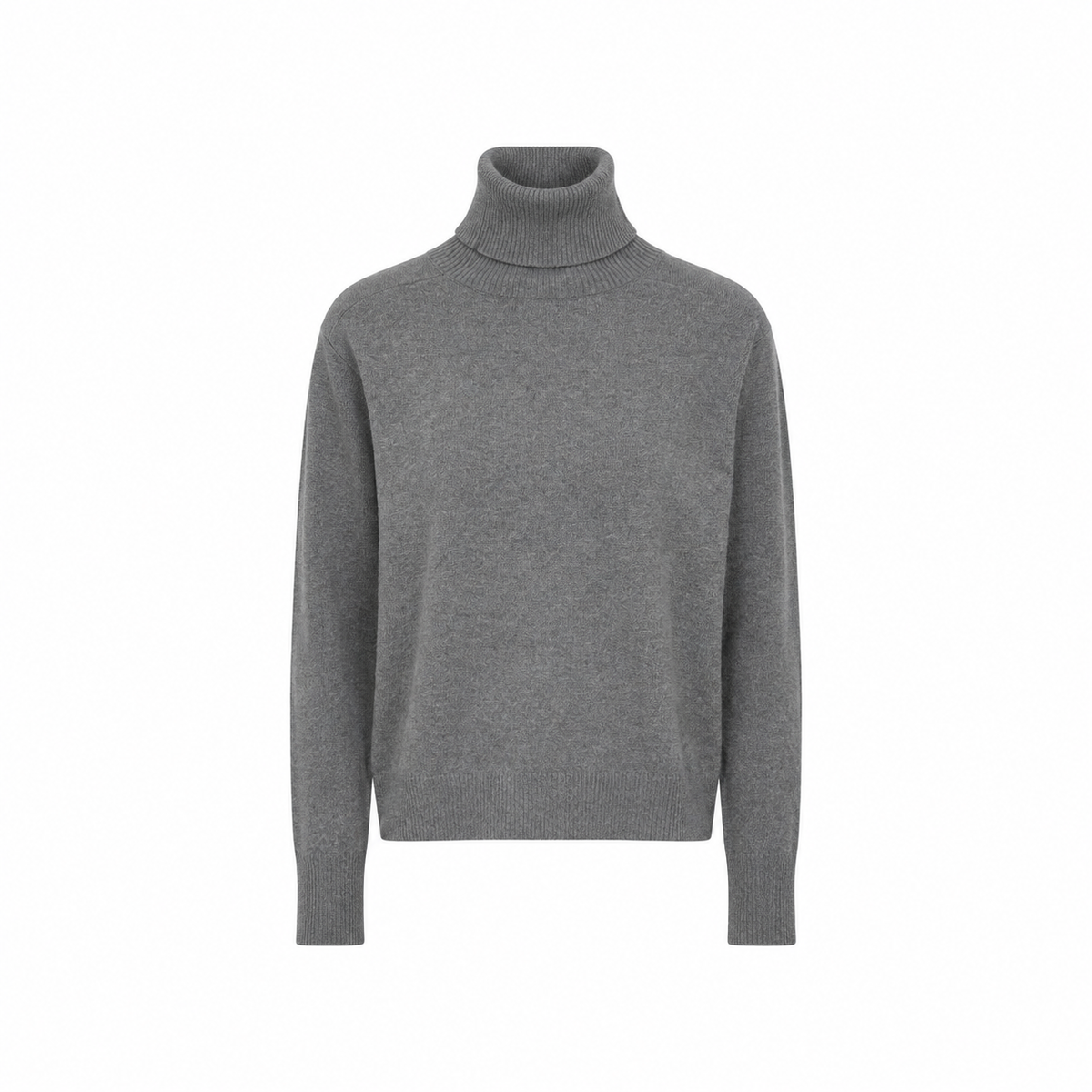 2NDDAY Porto Højhalset Strik - Medium Grey