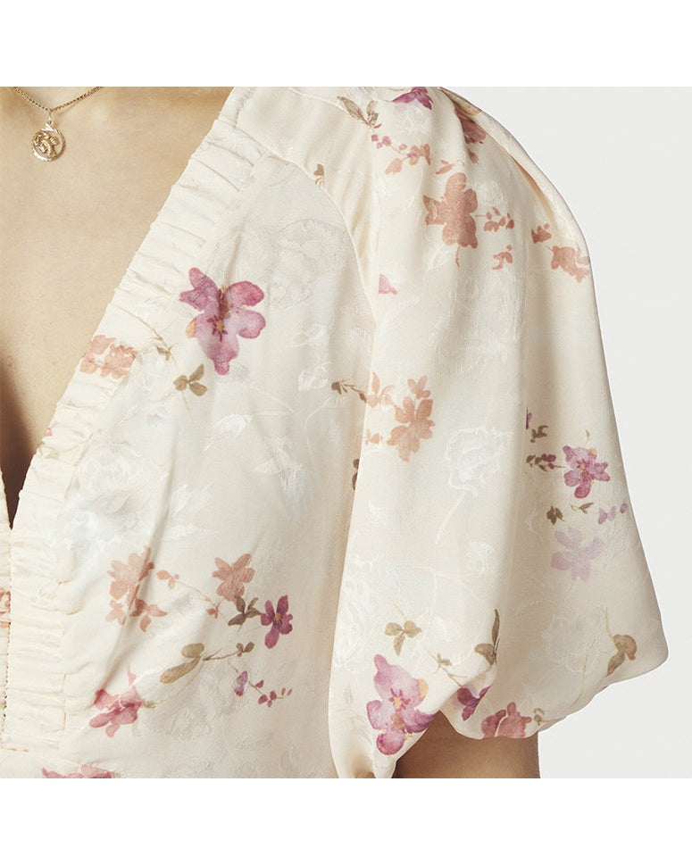 Neo Noir Illana Sateen Kjole - Creme