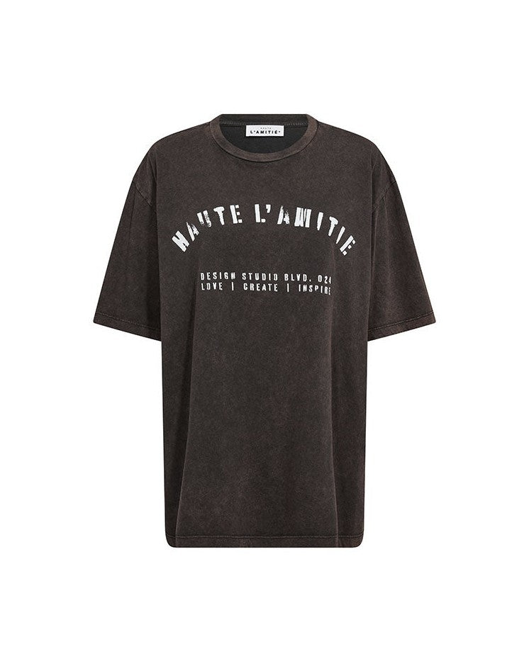Haute L'amitie Noma Acid Curve Studio T-shirt - Mocca Acid Wash