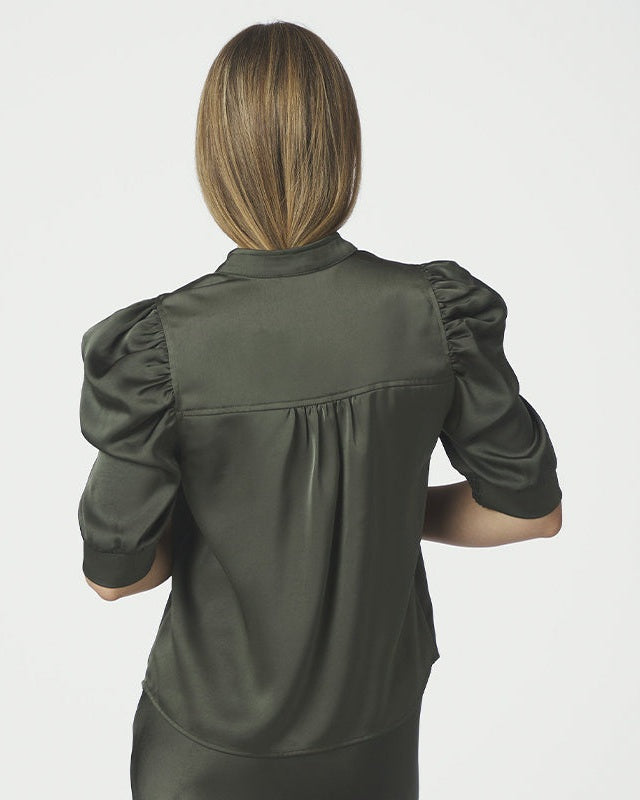 Neo Noir Roella Heavy Bluse - Deep Green