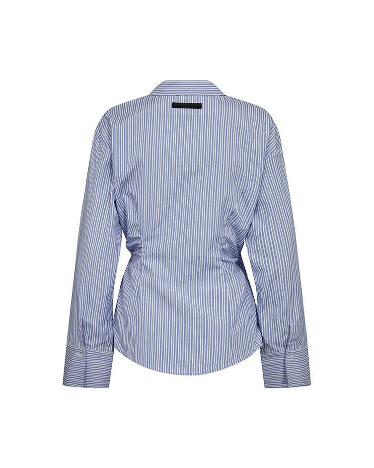 Haute L'amitie Nina Strap Skjorte - Pale Blue Stripe