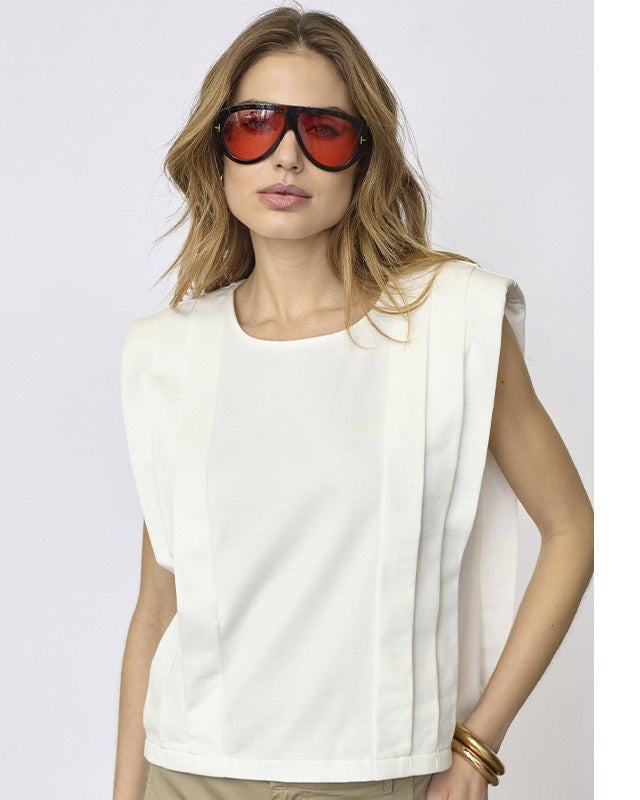 Co'couture Zelli Padded Pleat Top