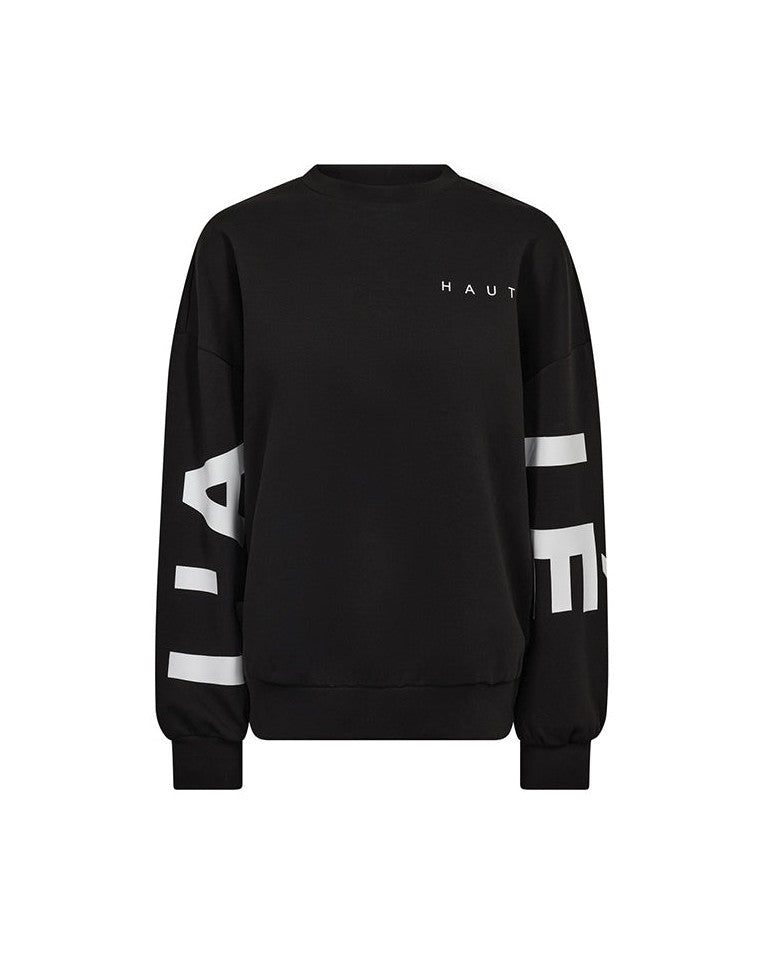 Haute L'amitie Maxi Split Logo Sweat - Black