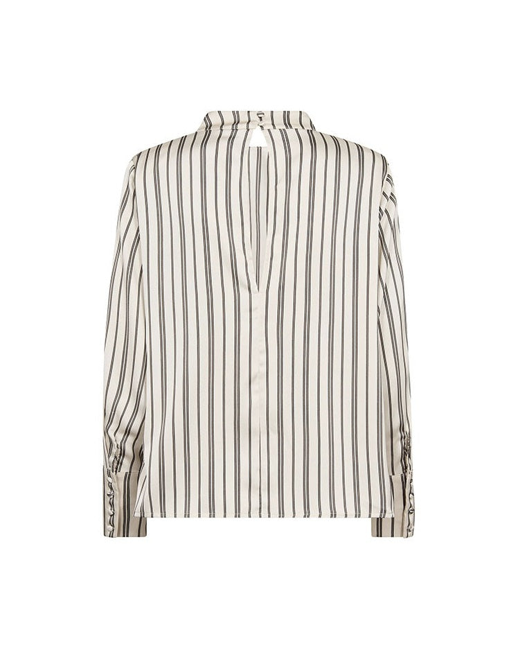Co'couture HellyCC Button Stripe Bluse - Off White