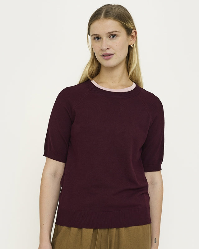 Soft Rebels SRMarla SS O-neck Strik - Vinyard Wine