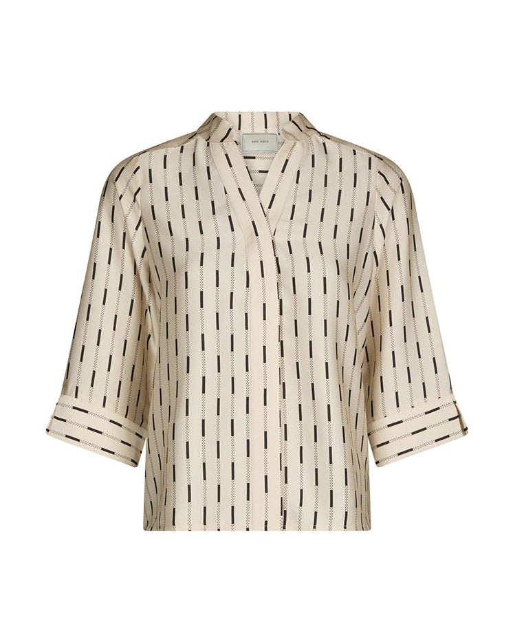 Neo Noir Camile Print Bluse - Creme