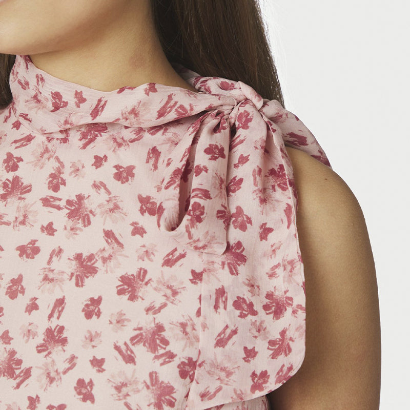 Neo Noir Veda Flower Top - Dusty Rose