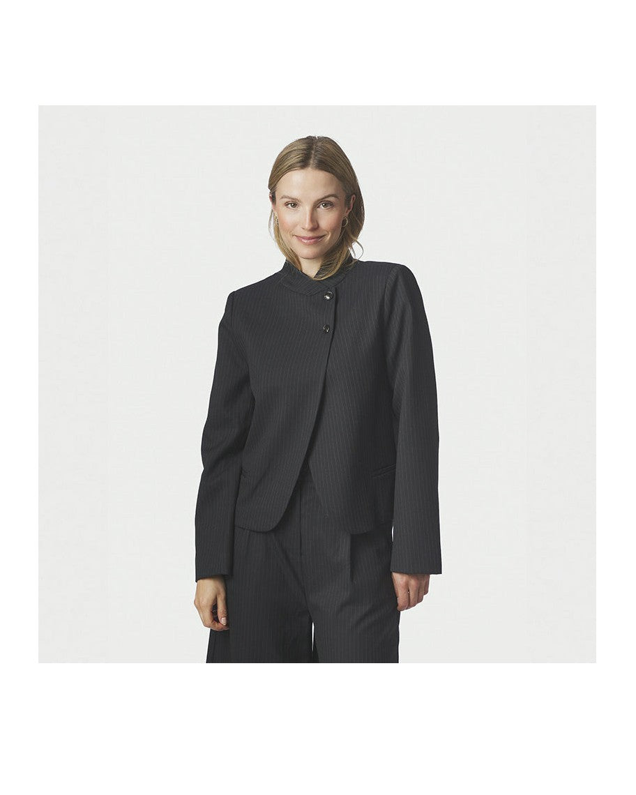 Neo Noir Tiria Pinstripe Blazer - Dark Navy