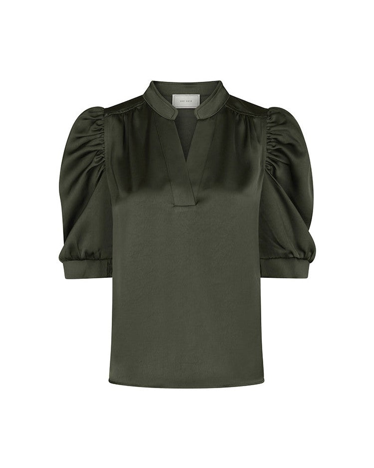 Neo Noir Roella Heavy Bluse - Deep Green