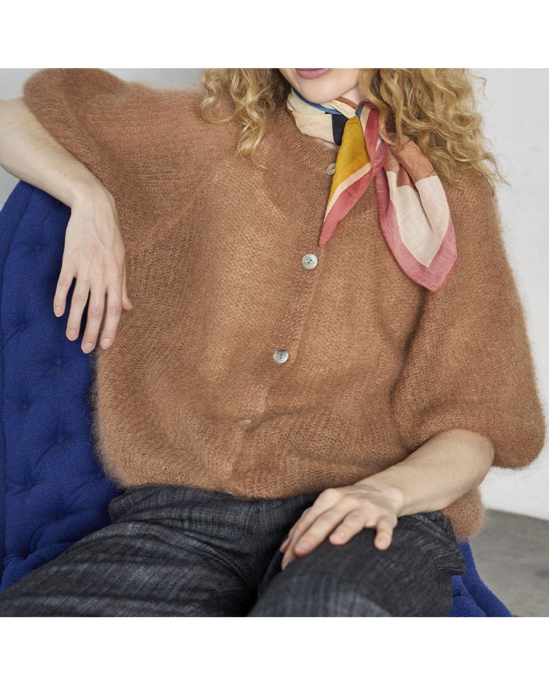 Black Colour BCBjørk Patent Strik Cardigan - Camel