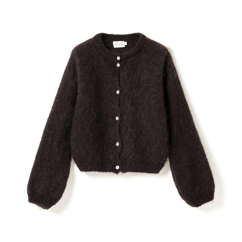 Noella N-Kae Mohair Cardigan - Dark Brown Chocolate