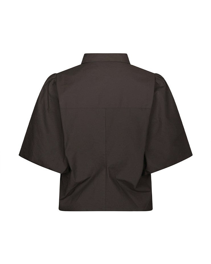 Neo Noir Ismara Solid Skjortebluse - Dark Brown