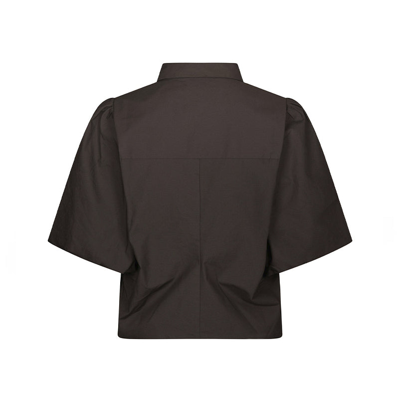 Neo Noir Ismara Solid Skjortebluse - Dark Brown