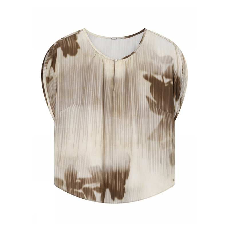 Gustav Erika Bluse - Cream/Brown