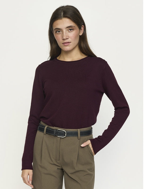 Soft Rebels SRMarla o-neck Pullover - Vinyard Wine