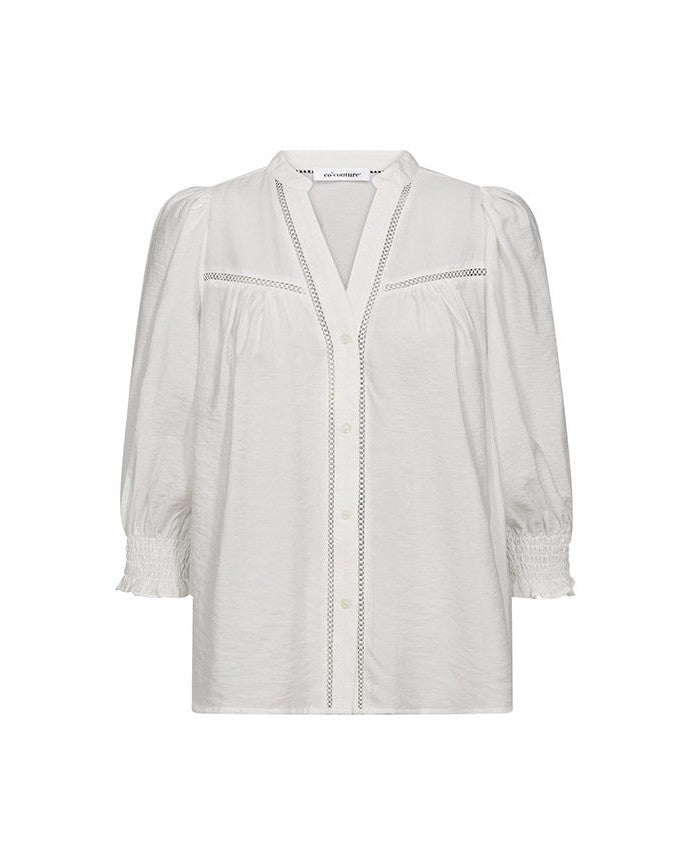 Co'couture Callum Lace Puff V-skjorte