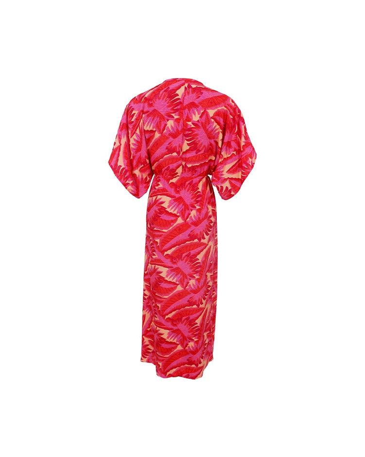 Black Colour BCLuna Long V-neck Kjole - Epic Pink
