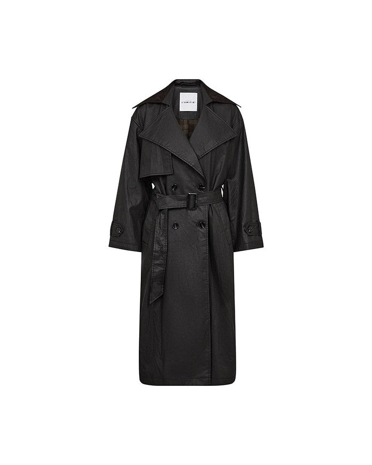 Haute L'amitie Oily Tech Trench Jakke - Black