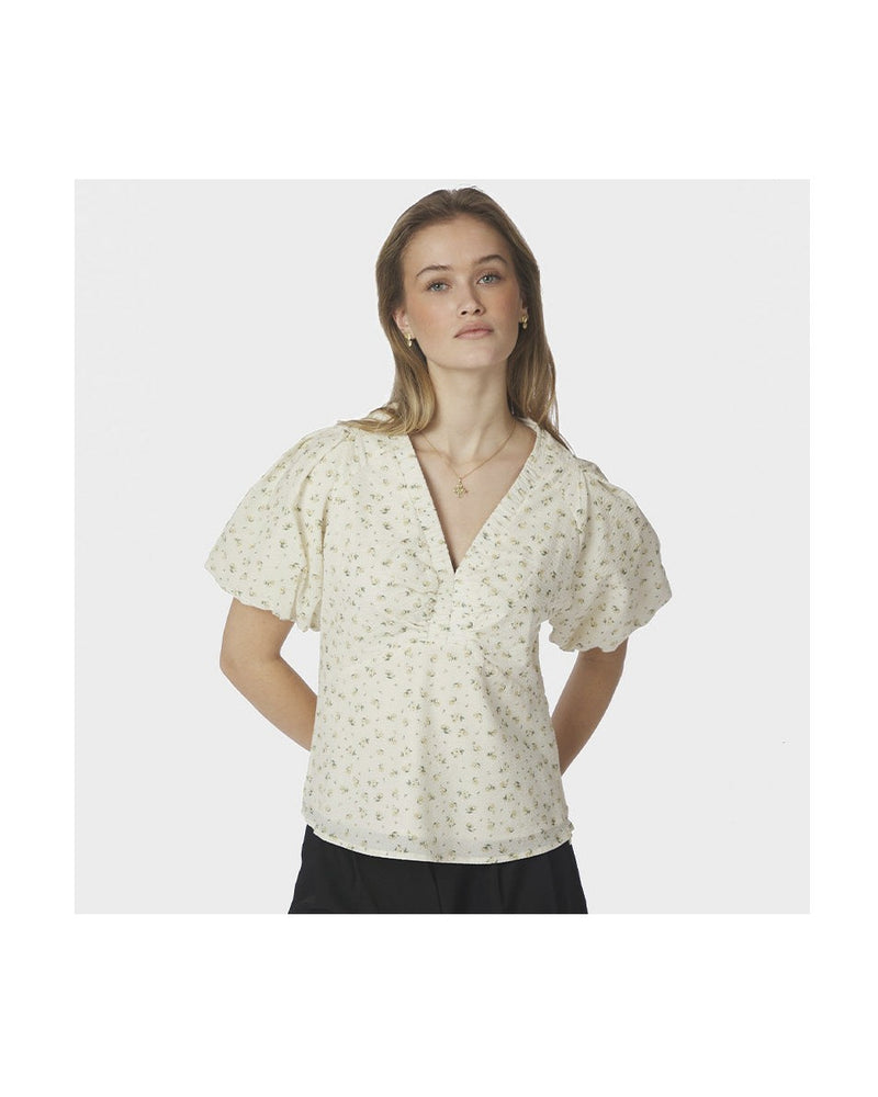 Neo Noir Irina Small Rose Bluse - Light Yellow