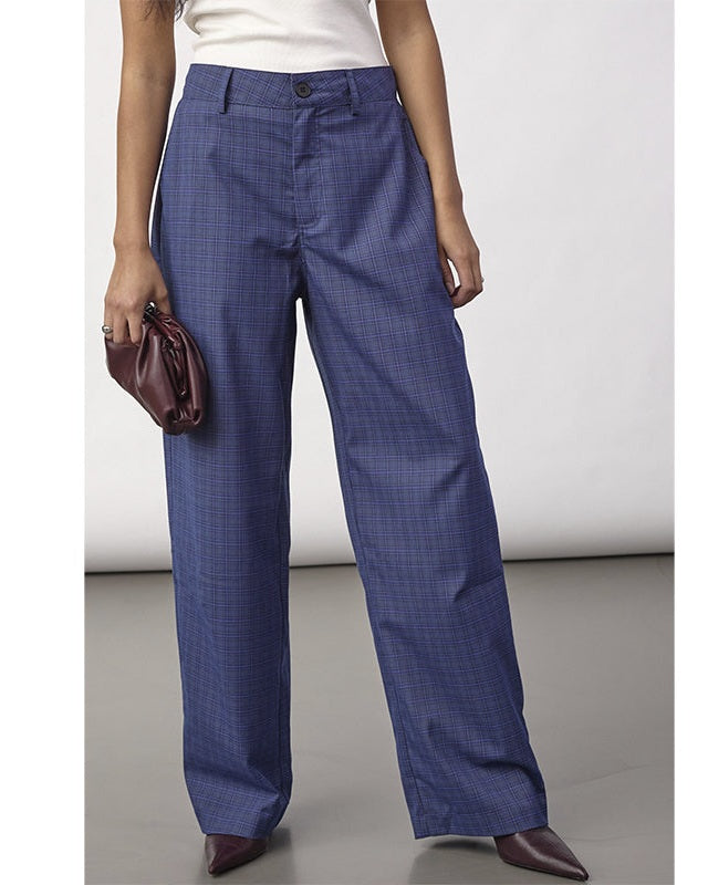 Co'couture DaxterCC Check Pleat Bukser - New Blue