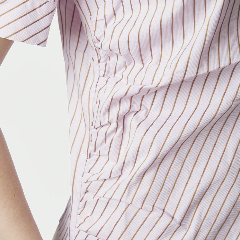 Neo Noir Frannie Structure Stripe Skjorte - Light Pink