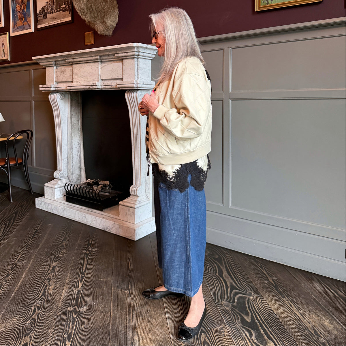 Haute L'amitie Quilt PU Bomber Jakke