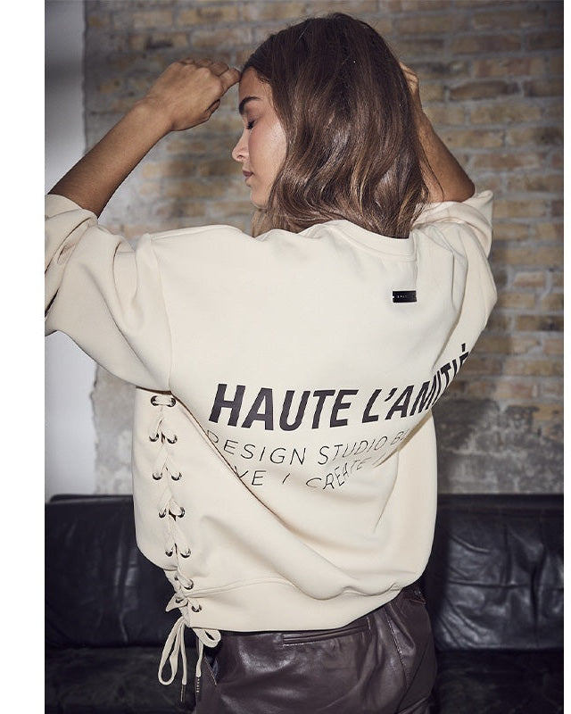 Haute L'amitie New Studio Tie Sweatshirt - Pearl