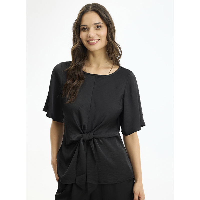 In Front Faye Bluse - Black