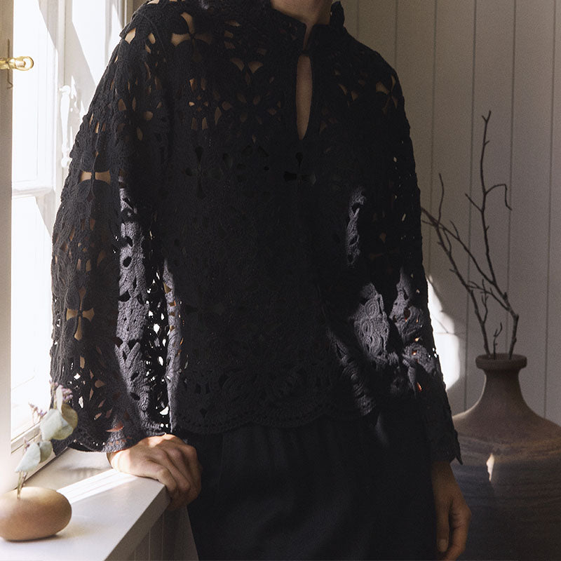 Gustav Lorina Lace Bluse - Black