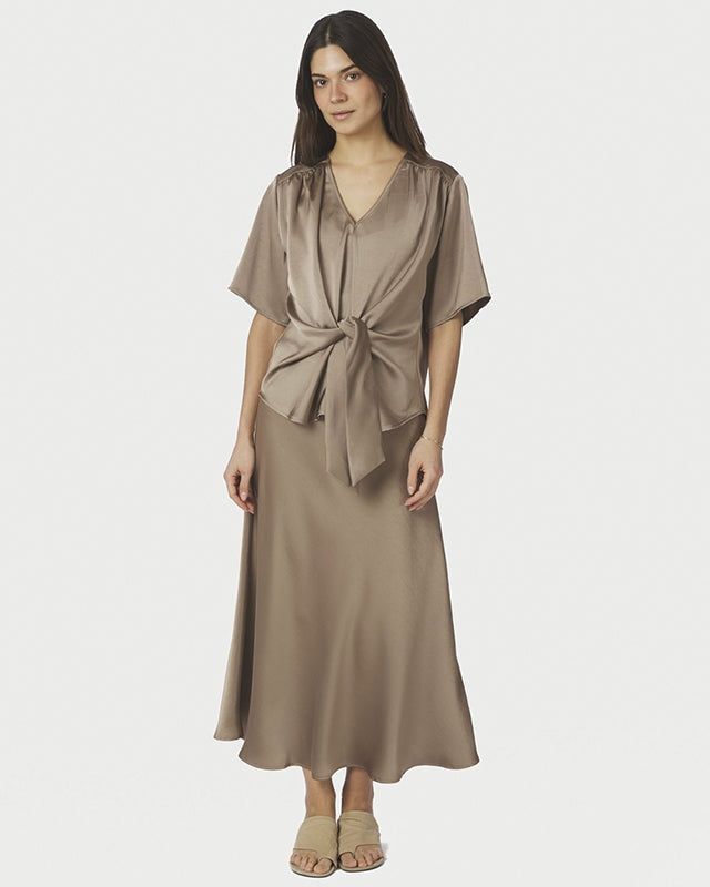 Neo Noir Casadia Bluse - Dark Taupe