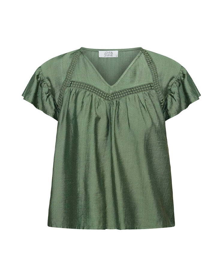 Love & Divine Love1616 Bluse - Dark Olive