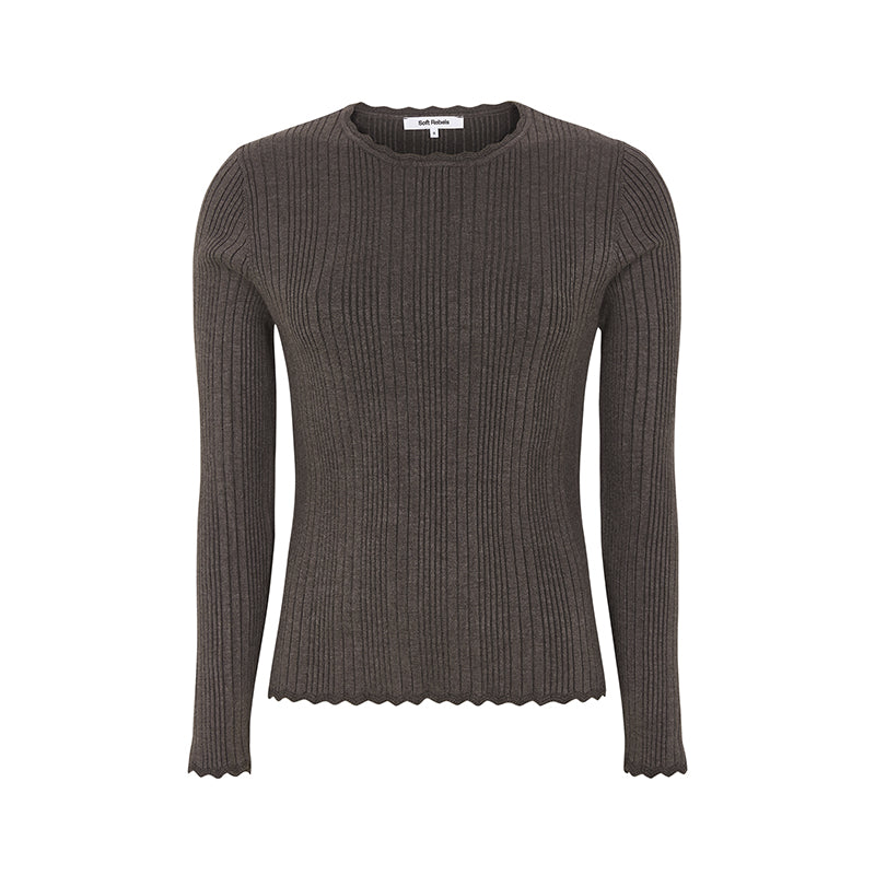 Soft Rebels SRMarla Lace Strik - Coffee Quartz Melang
