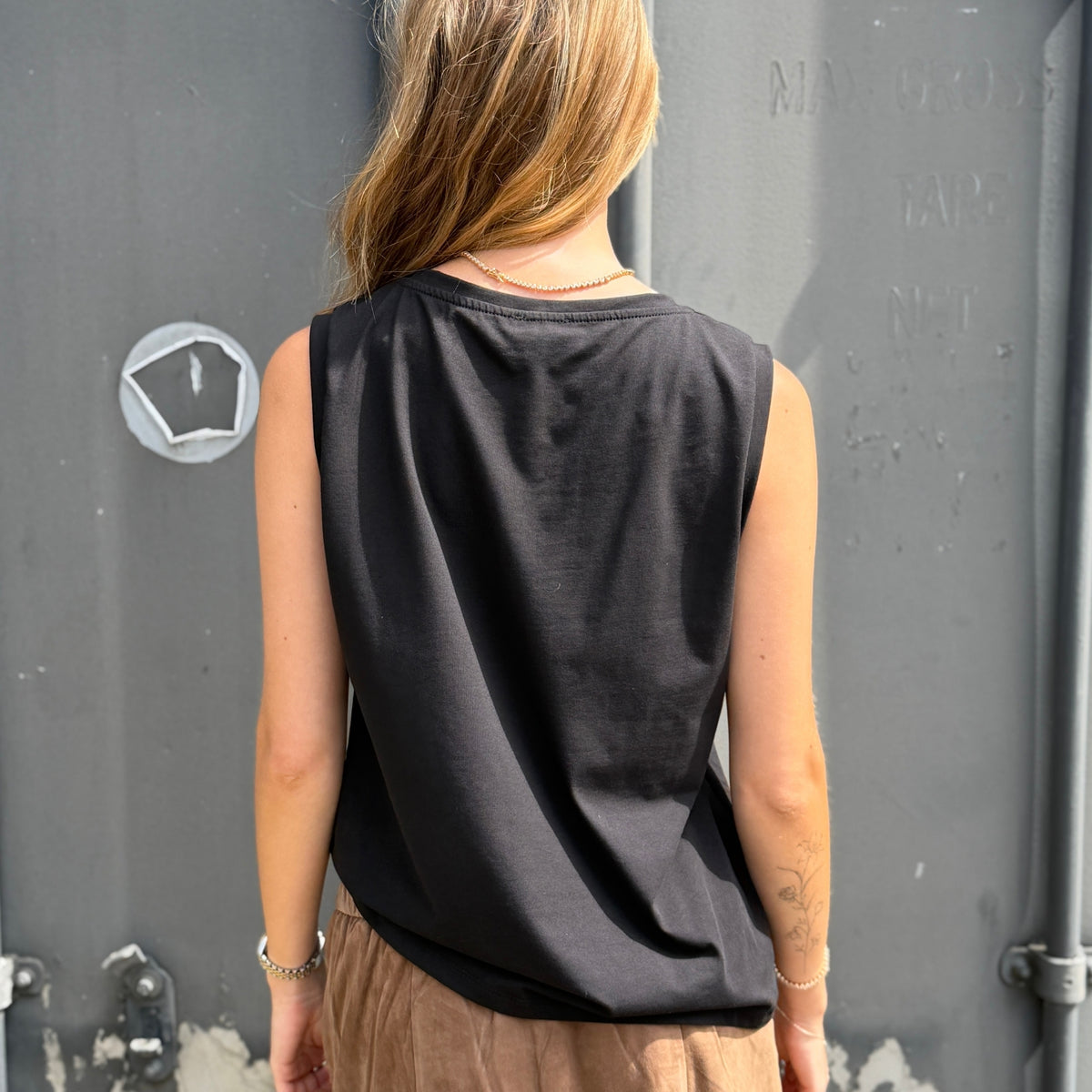 Black Colour BCMay V-neck Top - Black