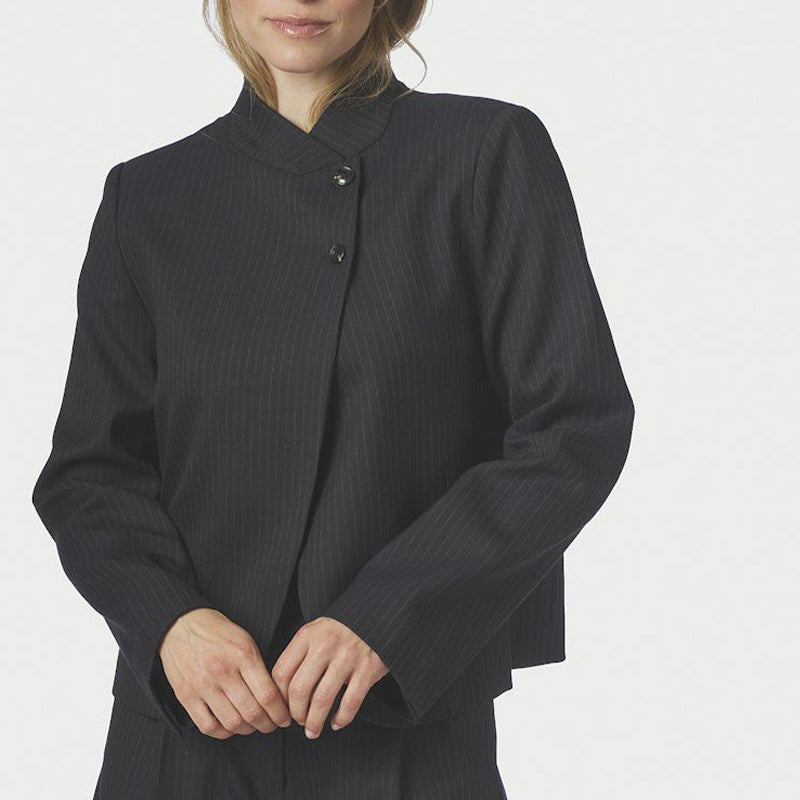 Neo Noir Tiria Pinstripe Blazer - Dark Navy