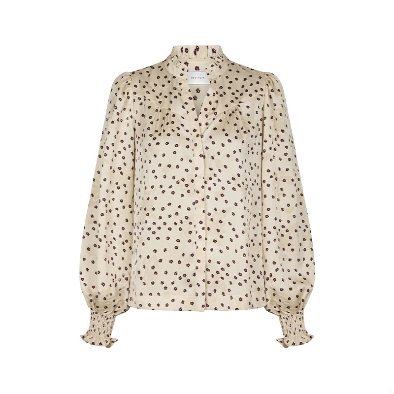 Neo Noir Astrida Flower Jacquard Bluse - Creme