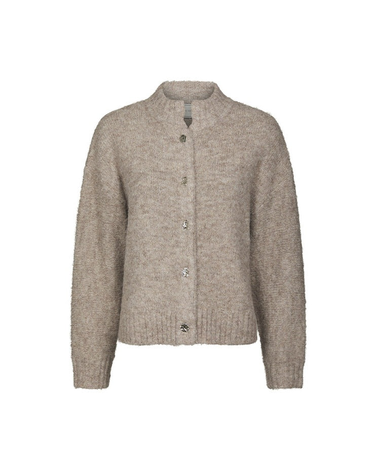 Neo Noir Taura Fluffy Cardigan - Beige Melange