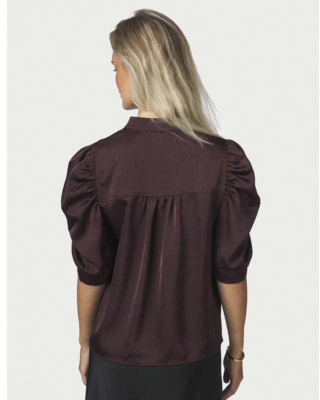 Neo Noir Roella Heavy Bluse - Burgundy
