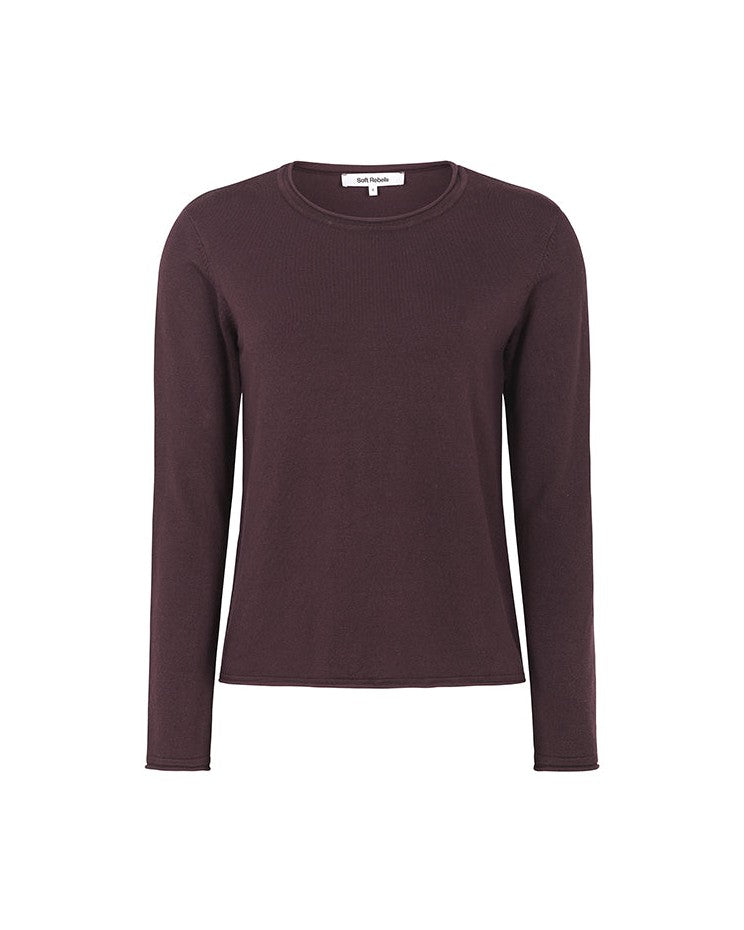 Soft Rebels SRMarla o-neck Pullover - Vinyard Wine