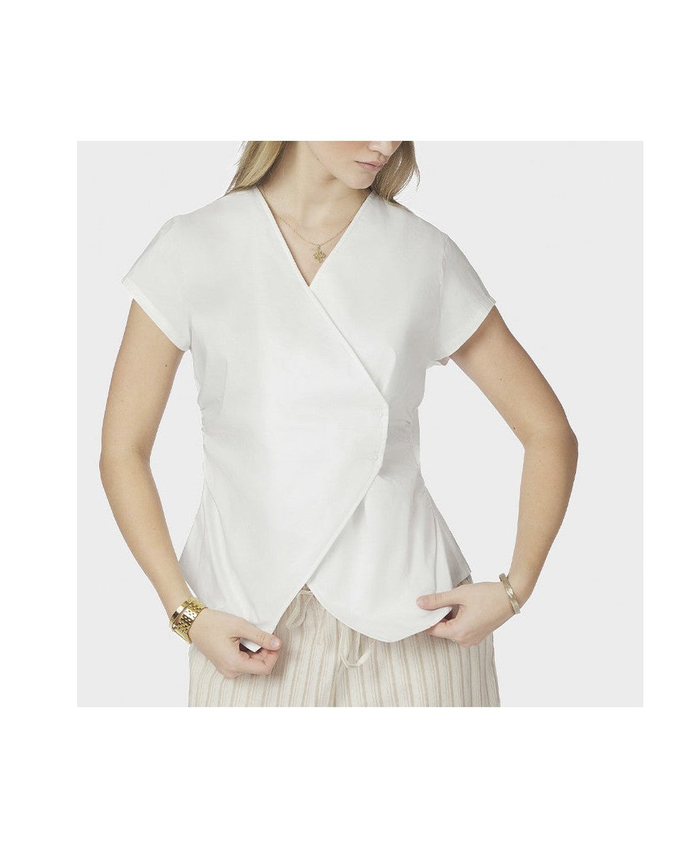Neo Noir Fidi Poplin Top - White