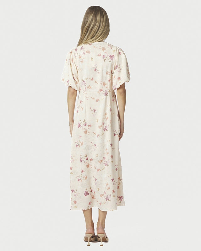 Neo Noir Illana Sateen Kjole - Creme