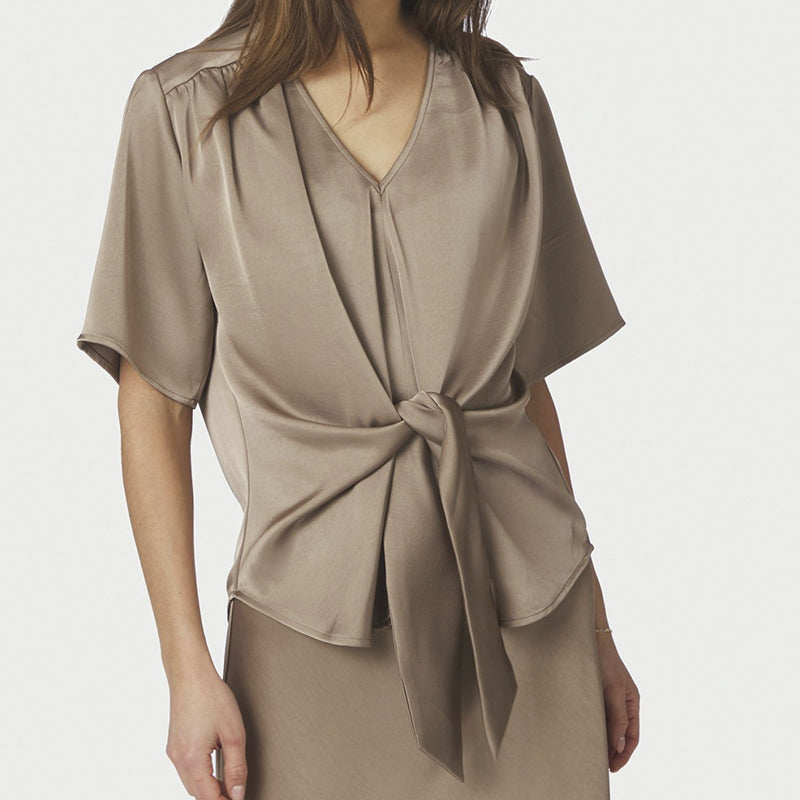 Neo Noir Casadia Bluse - Dark Taupe