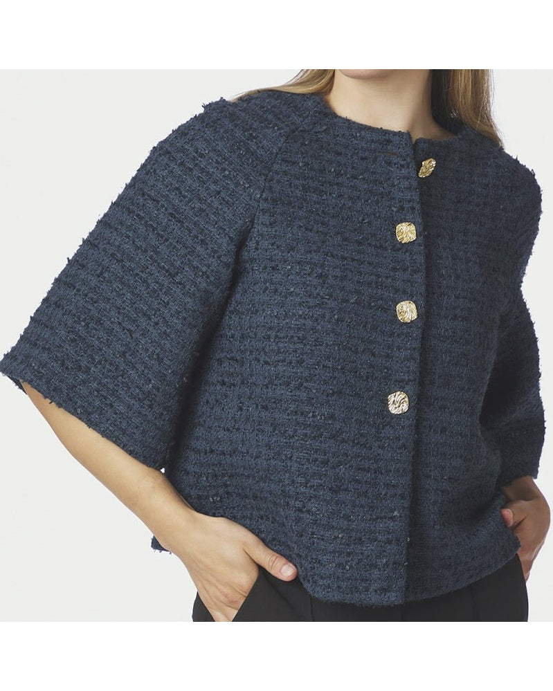 Neo Noir Rosella Buckle Jakke - Navy