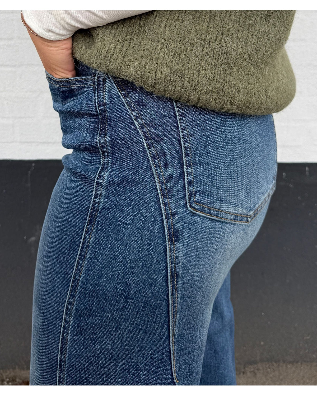 WithBlack WBLShirley Hw Wide Jeans - Blue Cast